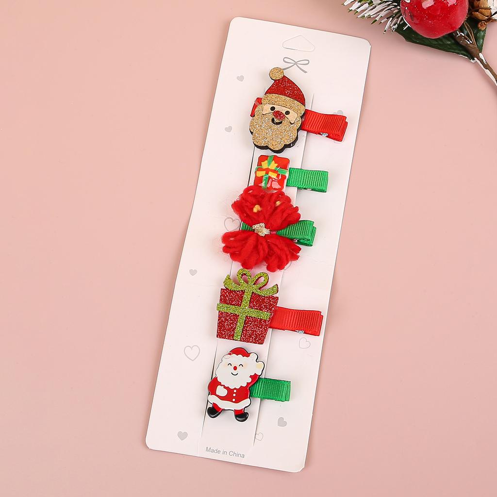 5 шт./набор Детские рождественские заколки для волос Лось Снежинка Заколки Детские заколки Рождественские подарки Аксессуары для волос