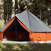 VidaXL Family Tent Tipi 12 Persons Grey and Orange Waterproof, Tent, Garden Tent, Outdoor Shelter 94593