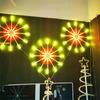 2025 New Smart Outdoor Hanging Firework Light 12 Branch 96LEDS Starburst Light with Remote for Wedding Party Patio Garden Decor
