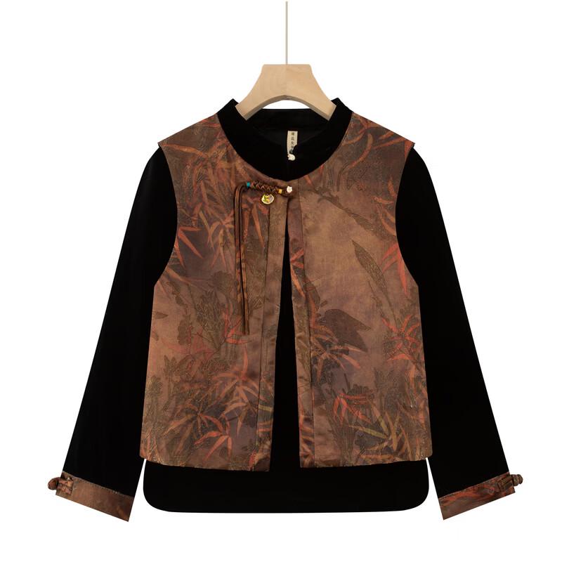 LANGSHA Новый золотистый бархатный жилет, рубашка и брюки клеш в китайском стиле