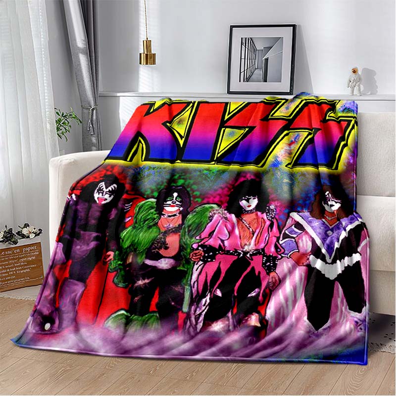 Плед с узором группы KISS Легкий плед для гостиной, спальни, детской комнаты Теплый плед Рождественский подарок