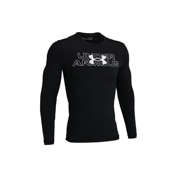 Under Armour Спортивная компрессионная рубашка с круглым вырезом и длинными рукавами, мужские топы, черные 1369728-001