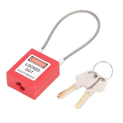 Блокировка Tagout Lock Замок из нержавеющей стали с тросиком Безопасный замок с 2 ключами
