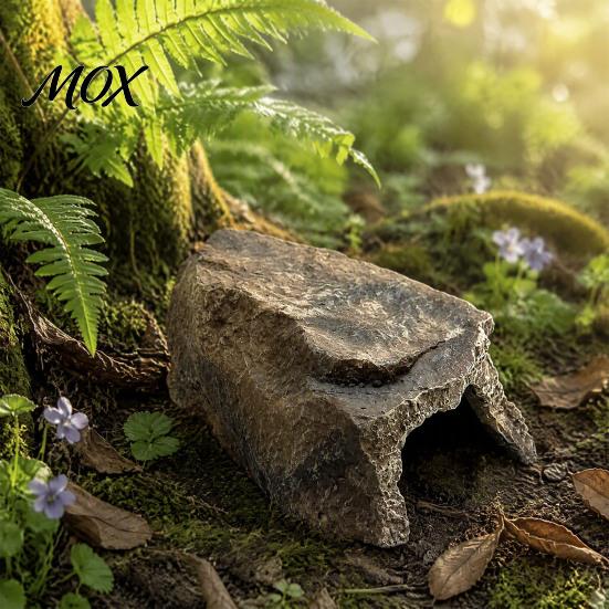 Resin Reptile Shelter Hide Cave, Realistic Rock Look Toad House, Humid Snake Hiding Spot for Frogs, Small Reptiles, Indoor Terrarium, Outdoor