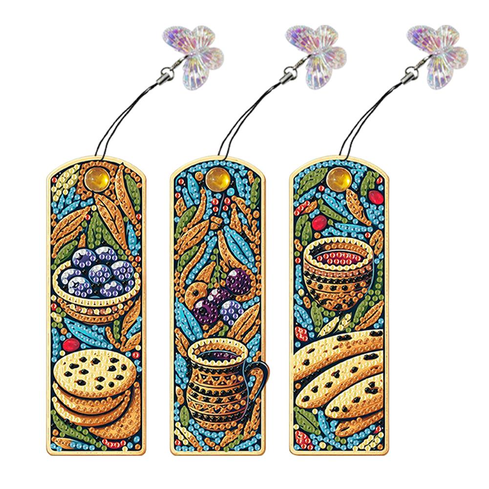 3Pcs Butterfly Patterns DIY Diamond Art Bookmark Diamond Painting Art Bookmarks for Beginners Ideal Choice for Home Office Use