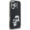 Karl Lagerfeld IML Aquarelle Karl & Choupette & Logo iPhone 16 Case Black