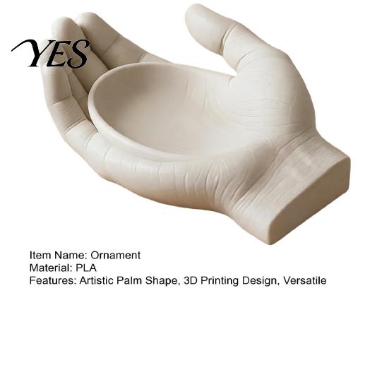 Palm Print Decorative Tray 3D Printed Shape Tray, Smooth Matte Texture Home Accessory Sculpture for Valentine Day Anniversaries Birthdays Decor