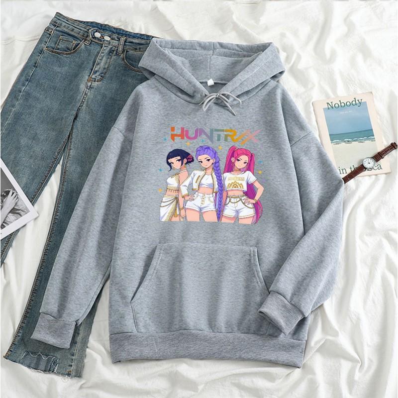 Demon Hunters Huntrix Hoodie Loose Fit Unisex Casual Sweatshirt Teens