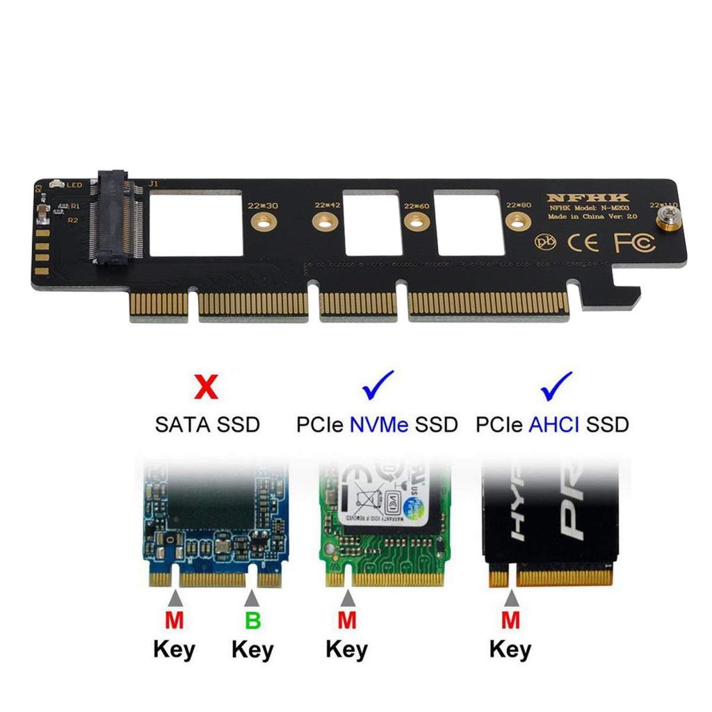 Адаптер xiwai NGFF NVME AHCI SSD to 16x 4X для 110 мм 80 мм SSD M.2 M-Key PCI-E 3.0