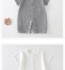 Newborn Summer Breathable Short Sleeve Bodysuit Pajamas for Boys & Girls