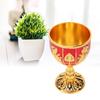 Gold Chalice 4 Inch High Zinc Alloy Retro EmNaBossed Flower Pattern Elegant Pimp Cup for Party Banquet Bar