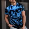 Vintage Horror Skull Print 3D T-shirt for Men Summer Casual Kids Tops Tees Fashion Short Sleeve Oversized T Shirt Men's Clothing