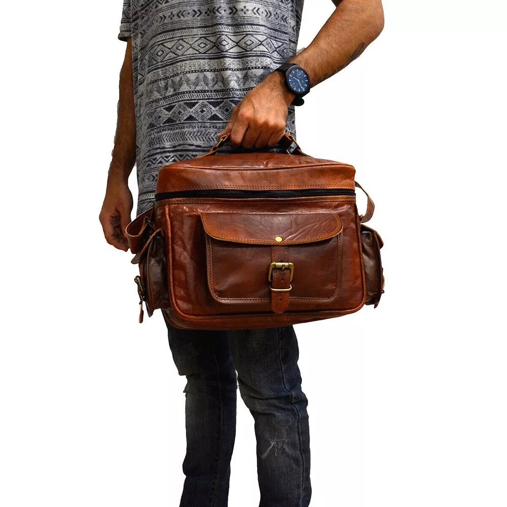 Сумка через плечо для зеркальной фотокамеры из натуральной кожи, чехол для объектива, сумка-саквояж