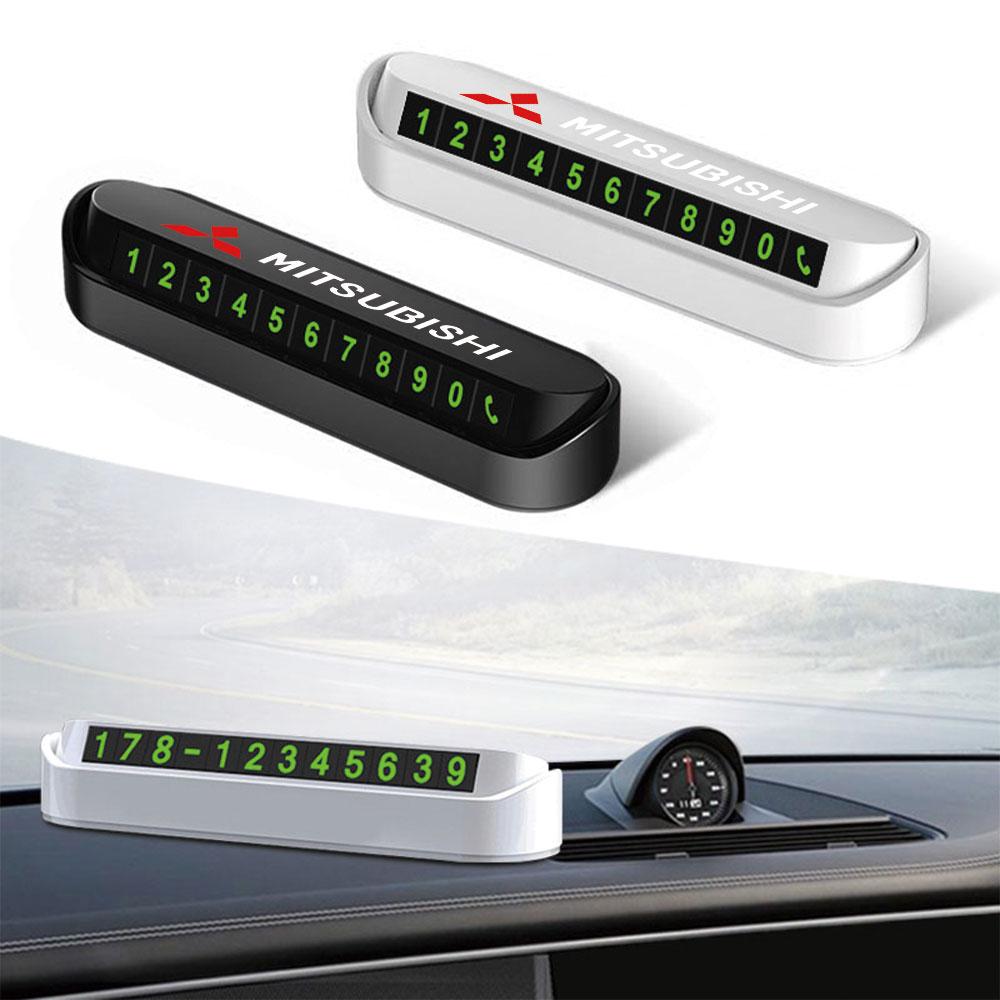 Car Multipurpose Temporary Parking Card Phone Number Plate Accessories For Mitsubishi 9 Ralliart X EX L200 Colt Outlander Pajero