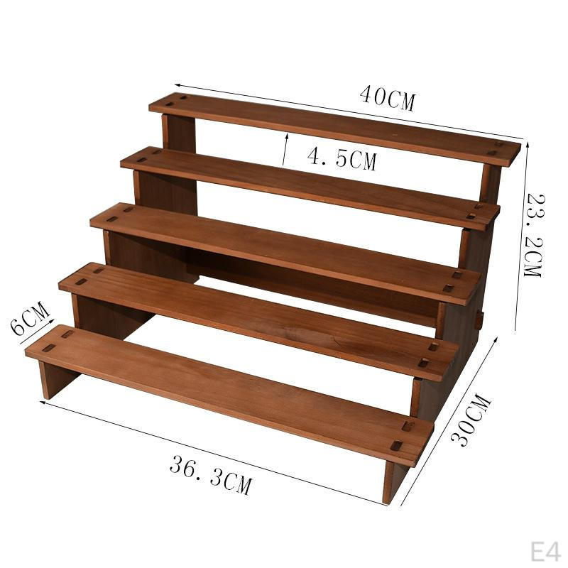 5 Tier Wooden Display Stand, Dessert Organizer, Multipurpose Rustic Cupcake Sturdy Baking