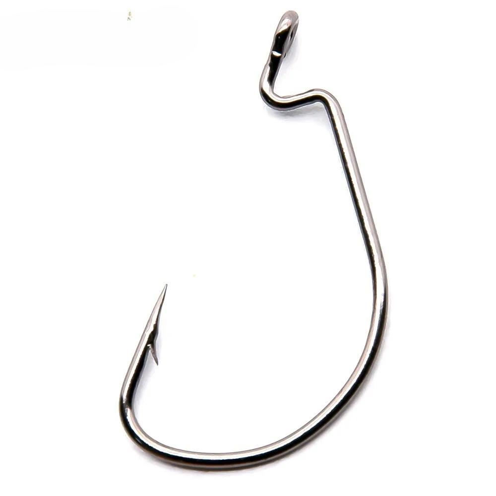50pcs/Lot High Carbon Steel Fishing Hooks Crank Hook For Soft Worm Bait 1# 2# 4# 6# 8# 1/0#-5/0# New Fishing Gear