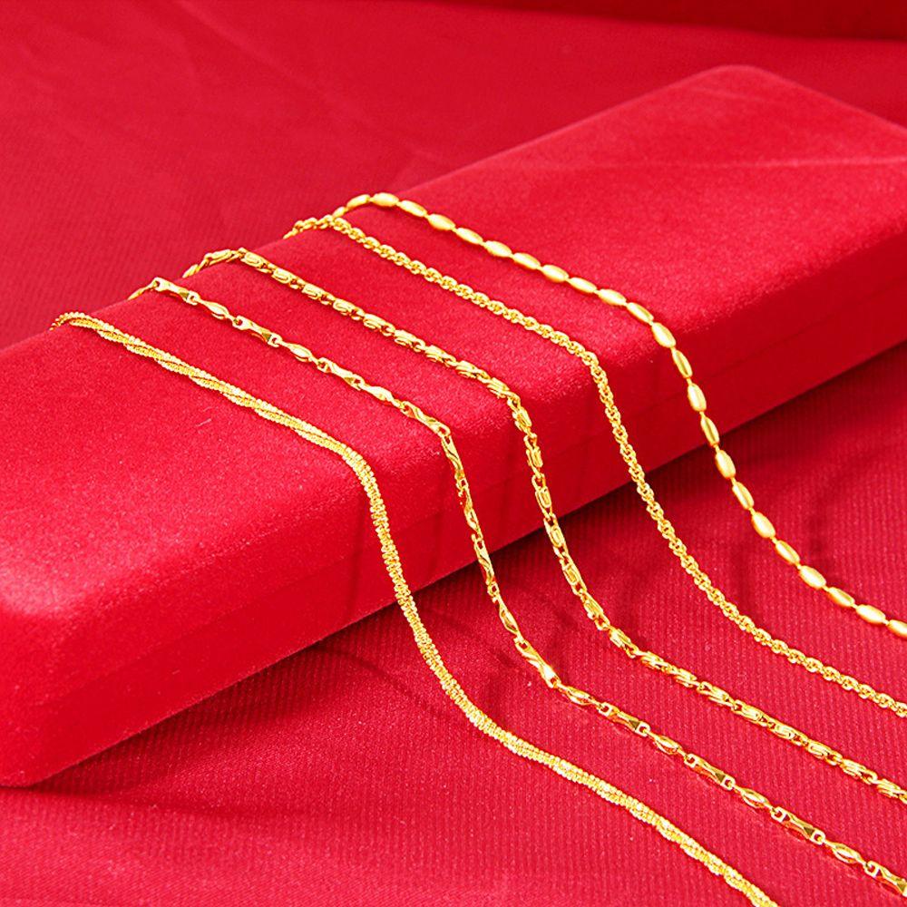 Женские ювелирные аксессуары, вьетнамское песочное золотое ожерелье без подвески, двухслойная цепочка