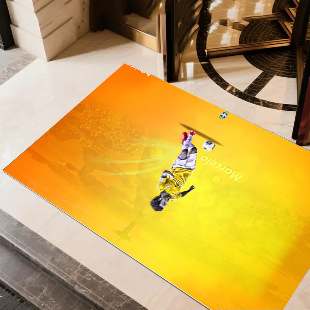Soccer Player Action Floor Rug Office Rug Suitable for Kitchen Hallway Foyer Outdoor Antislip Carpet Decorate Offices Wedding Party Gift