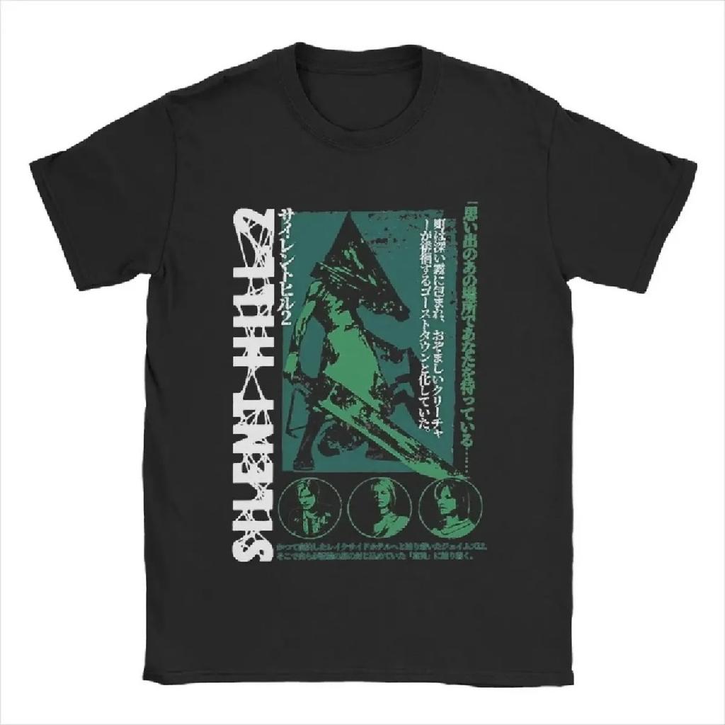 Мужские футболки Pyramid Head Silent Hill, топы из чистого хлопка, большие размеры, забавные футболки с коротким рукавом и круглым вырезом, новое поступление футболок