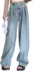 Balloon Denim Wide Leg Stylish Loose Korean All Mori Long Cargo Long Simple Denim Stylish Wide Leg Sizes [J.STORE] Pants, Trousers, Casual, Fit,