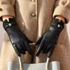 Yousheng Женские Зимние Перчатки с Сенсорным Экраном Замшевые и из Искусственной Кожи Перчатки на Плюшевой Подкладке Теплые Перчатки для Вождения, Поездок на Работу, Посиделок