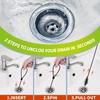 Suitable for Bathroom Sinks, Bathtubs and Shower Drains, for Unclogging Sinks and Cleaning Hair from Toilet
