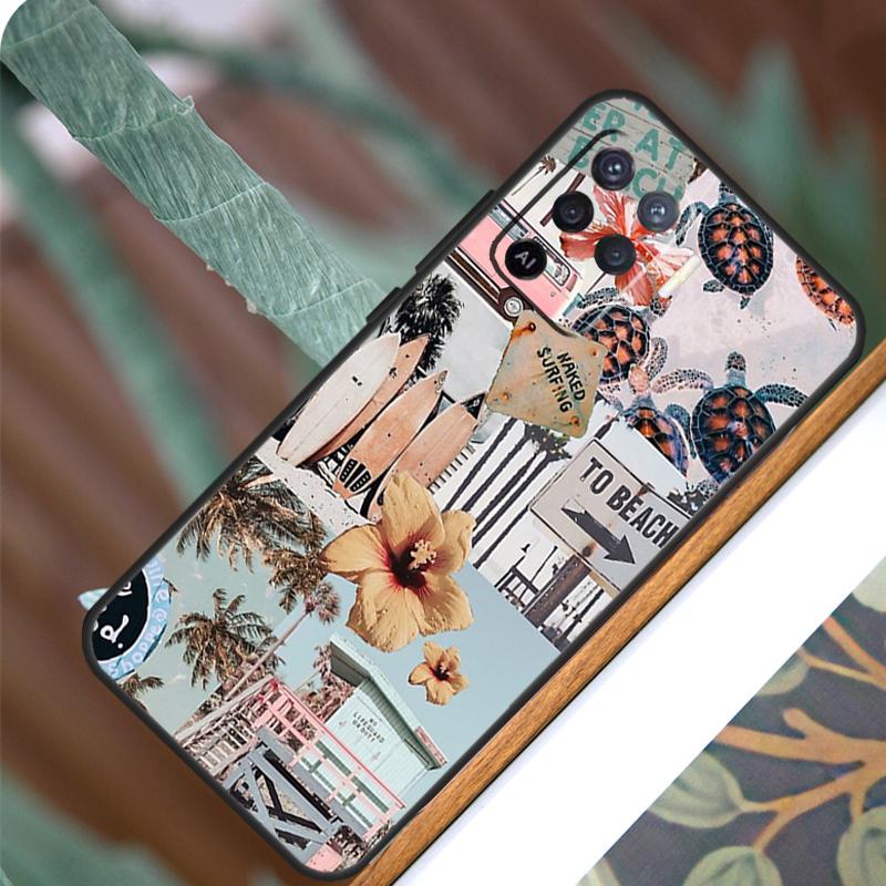 Летний пляжный коллаж для OPPO A52 A72 A92 A98 A78 A58 A5 A9 A15 A17 A77 A53S A57S A94 A74 A54 A16 A76 A96 Чехол