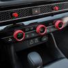 Car Dashboard Console Knob Red Trim Cover 7pcs For Honda Civic