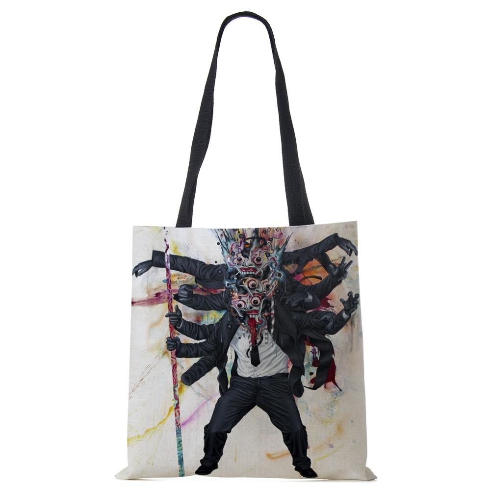 Print Shoulder For Tote Bag Women Shopping Reusable Bags Groceries Folding Travel School Beach Bags