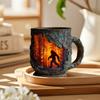 Sasquatch Forest Fires Mug Unique Coffee Cup 3D Bark Texture Cup Hot And Cold Drink Container for Coffee Lovers And Adventure Enthusiasts