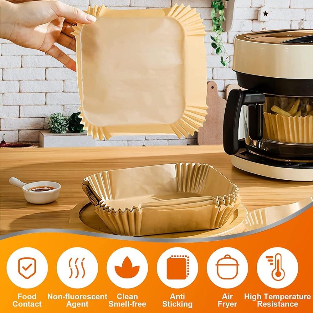 Air Fryer Baking Paper 50/100PCS for BBQ Plate Square Rectangle Round Oven Pan Pad Non-Stick Mat Oil-proof Liner Kitchen Tool