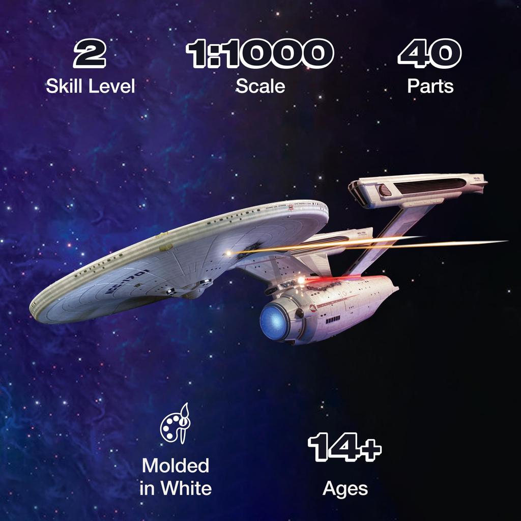 Polar Lights Star Trek The Wrath of Khan Enterprise Renovated Scale Plastic Model POL974 U.S.S. NCC-1701 1/1000
