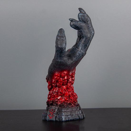 Berserk Resin Devil Hand Sculpture Heart Комплект ожерелий Реалистичный Череп Руна