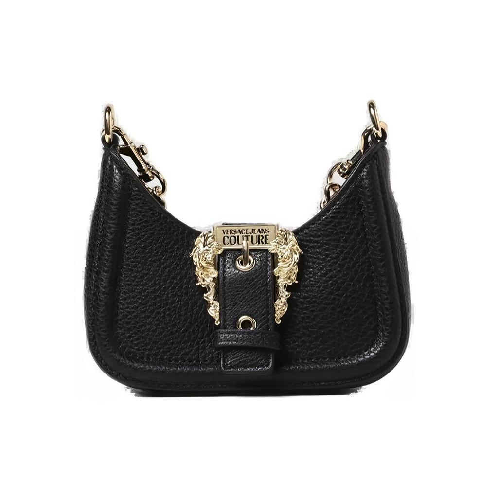 Versace Jeans Couture Gold Baroque Logo Buckle Design Detachable Chain Strap Mini Shoulder Crossbody Bag Women shoulder bags Black 75VA4BFVZS413899