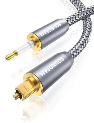 SOUNDFAM Мини Оптический Цифровой Кабель TOSLINK Нейлоновая Оплетка Оптический Квадратный Тип Оптический Круглый Аудио Кабель Совместим с Home Gray Head Мини Оптический