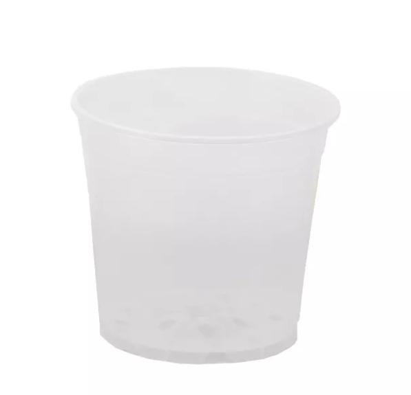 Transparent plastic production flowerpot 11 cm