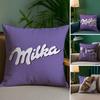 Funny M-Milka-MT Chocolate Logo Pillow Case Printed Brushed Fleece Pillow Baby Skin-Touch Eco-Friendly Dye-Sublimat