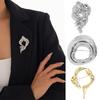 Stylish Gold or White K Toned Alloy Brooch Elegant Lapel Pin Ideal For Enhancing Professional And Casual Outfits
