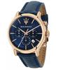 Epoca Хронограф Синий Циферблат Кожаный Ремешок Кварцевые R8871618013 100М Мужские Часы