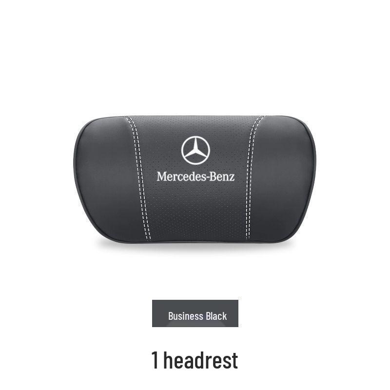 Mercedes-Benz Genuine Leather Car Headrest & Back Cushion - Universal Pillow for E300L, C260, GLC (All Seasons)