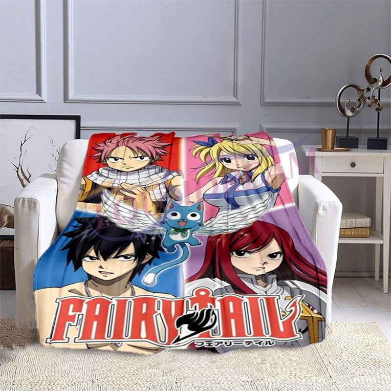 Fairy Tail Flannel Plush Blanket Home Fleece Throw Blanket Travel Blankets Bedspreads Sofa Cover Couch Dorm Room Blanket