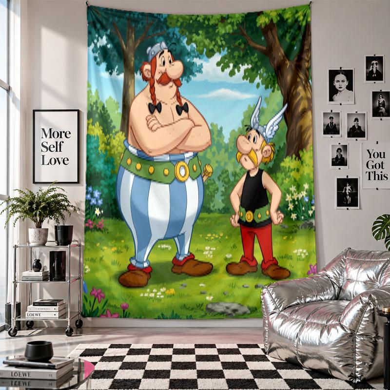 Wall TapestryAsterix & Obelix Art Hanging Cloth Decorative Background Cover for Room Decoration