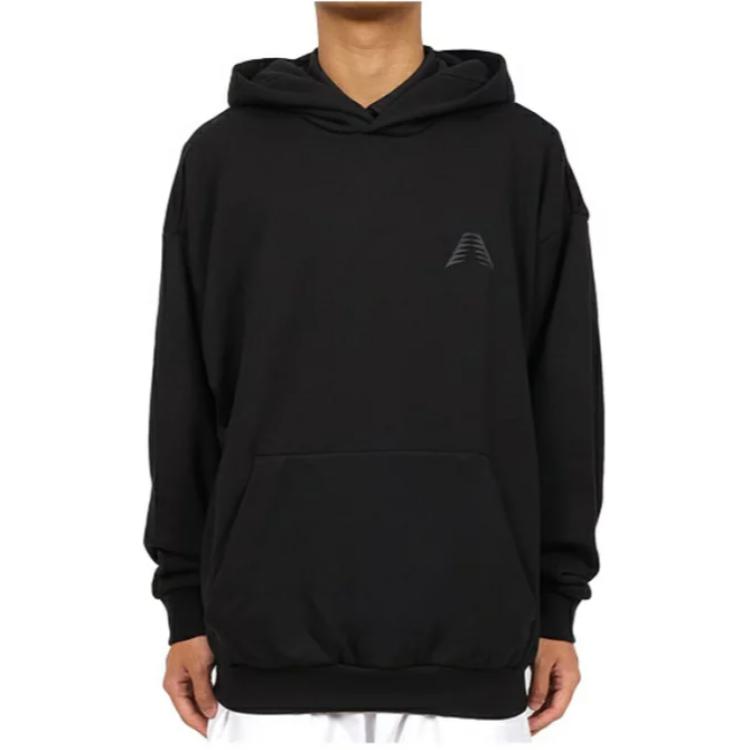 adidas Оригинальная однотонная толстовка с вышитым логотипом, длинный рукав, мужская толстовка, черная IU2809