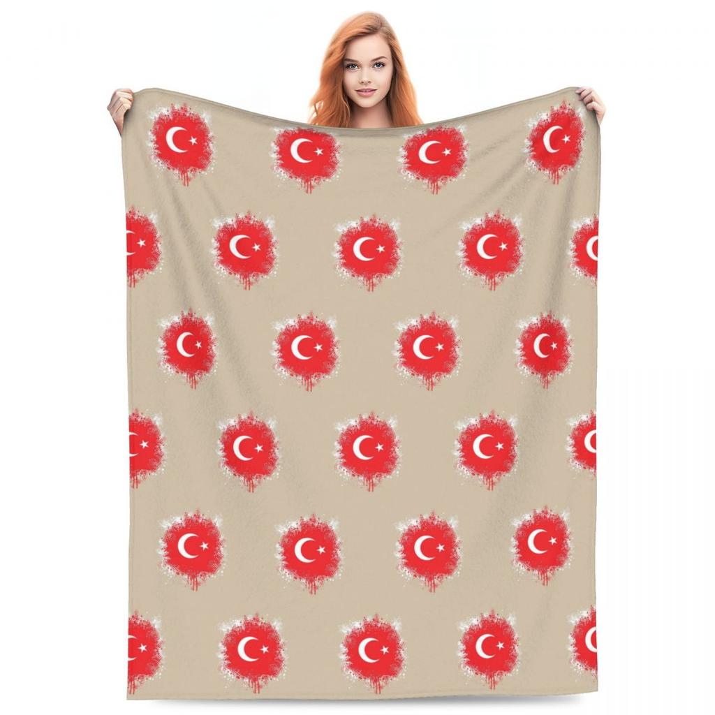 The Republic Of Turkey Flag Blankets Soft Warm Flannel Throw Blanket Bedding for Bed Living room Picnic Travel Home Couch