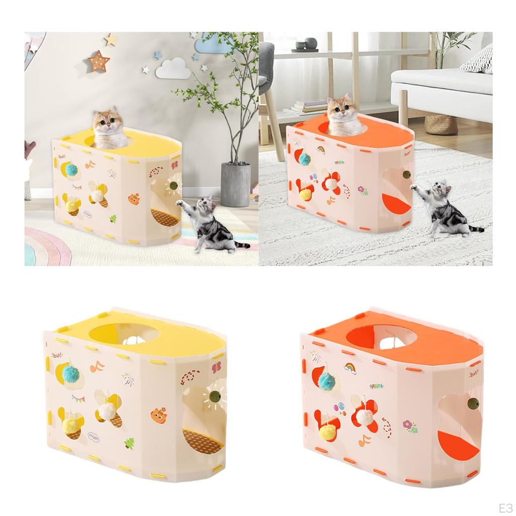 Cat House Tunnel Cute Decoration Multifunction Pet Supplies Large Space with Ball Bed Cave for