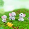 Adorable Resin Elephant Figurine Cute Desk Ornament For Fairy Garden Decoration