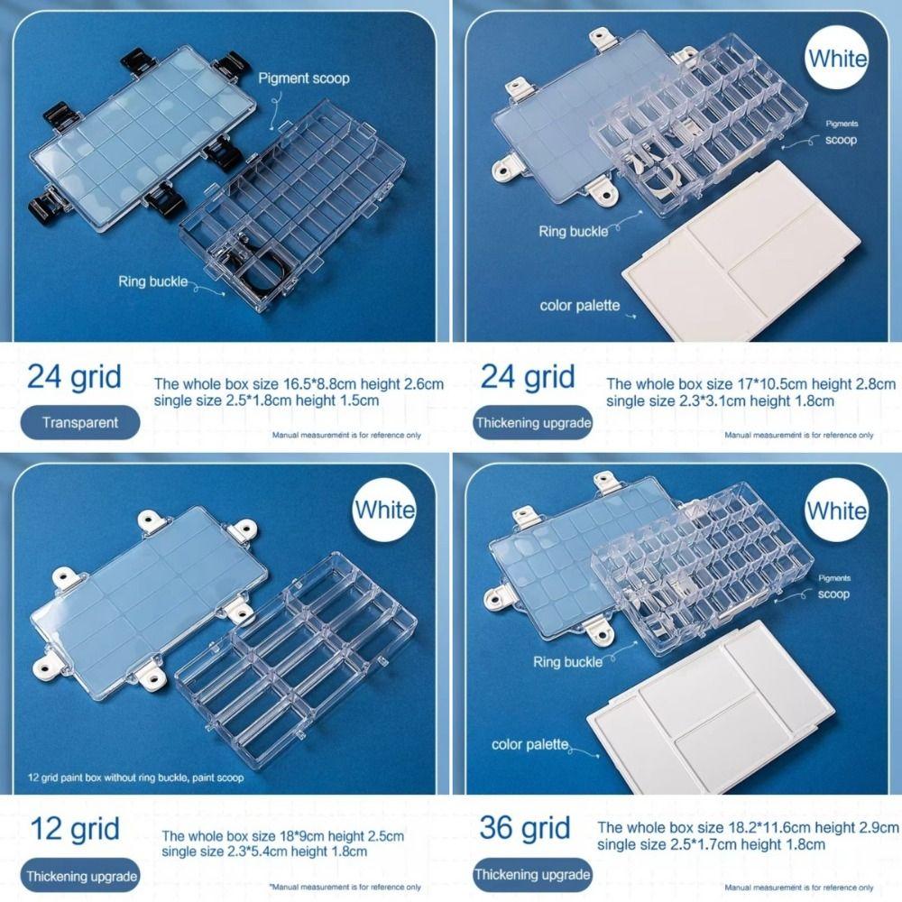 12/24/36 Wells Watercolor Painting Pallet Half Pans Watercolor Palette Box Oil Paint