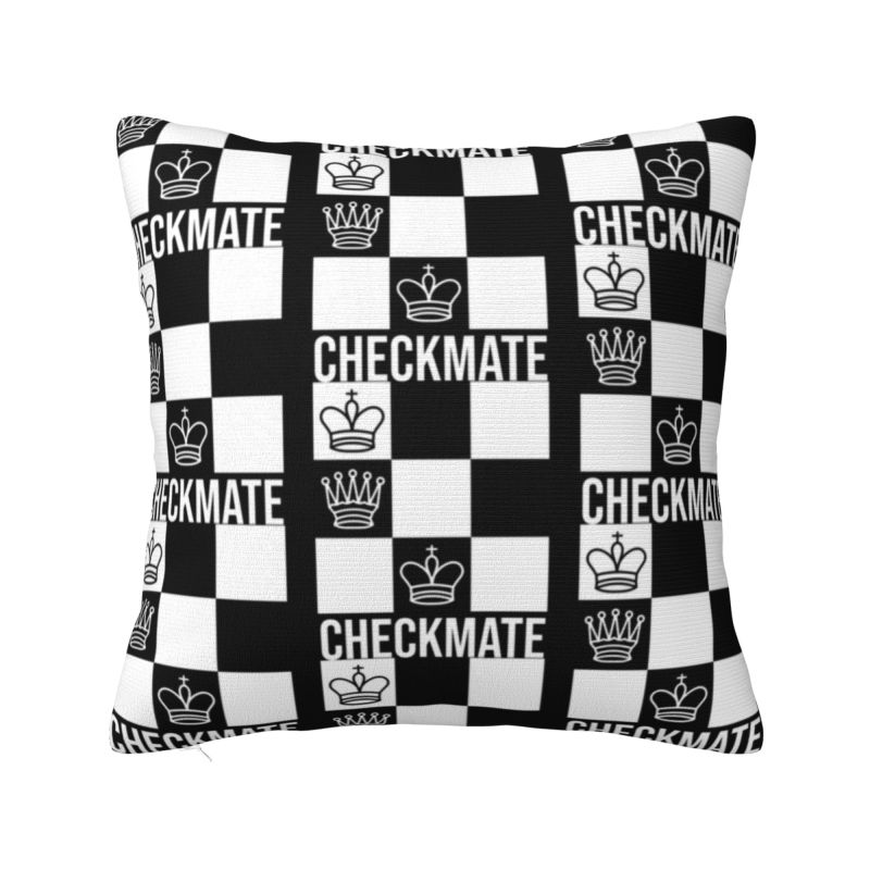 Custom Chess Club Seven Cushion Cover 45x45cm Chessboard Game Chess Piece Soft Modern Pillows for Sofa