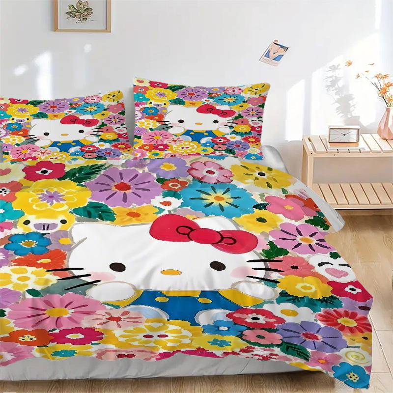 3pcs Hello Kitty Bedding Set. Soft and Comfortable with No Core Included (1x Duvet Cover + 2x Pillow Covers) yy251009146