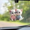Cartoon Cat Car Pendant Acrylic Cute Kitty Hanging Ornament Lanyard Whimsical Bag Charm